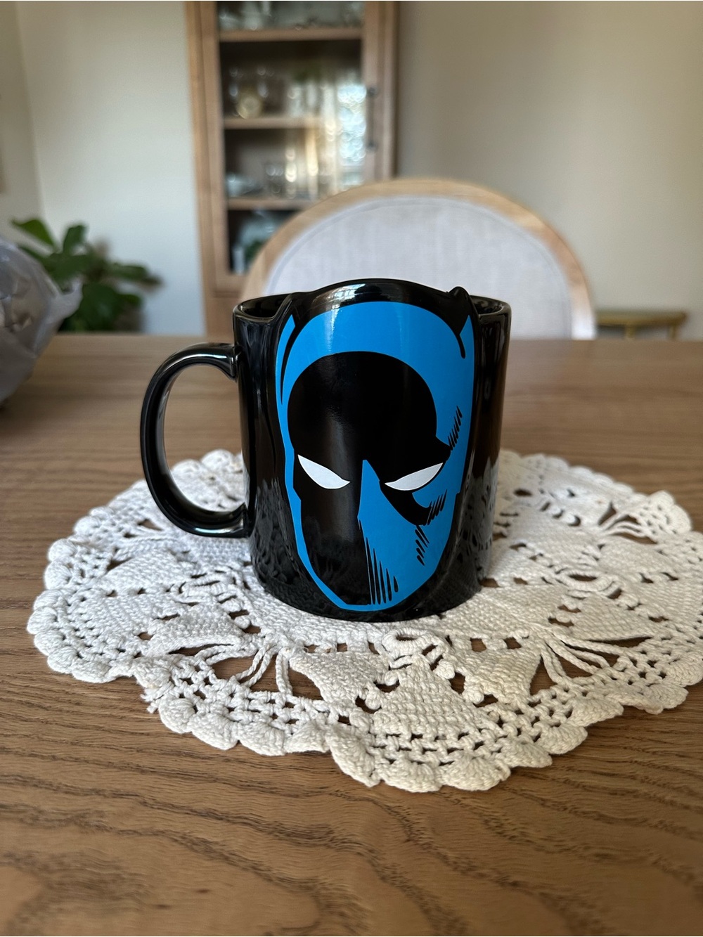 Black Panther Ceramic Mug with Blue Mask Graphic Marvel